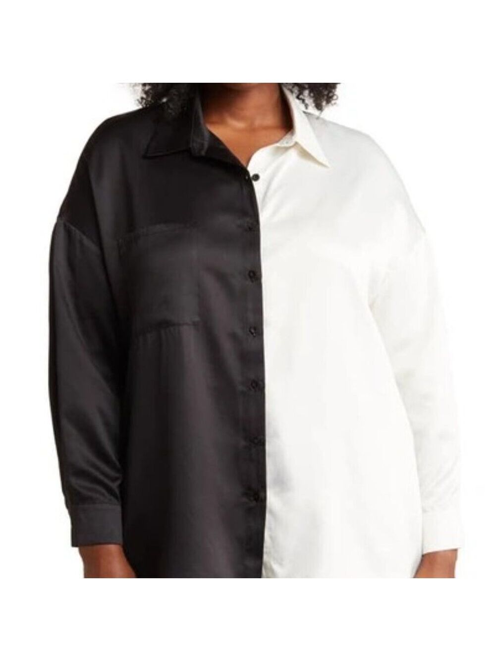 DR2 Black and White Colorblock Shirt Medium NWT